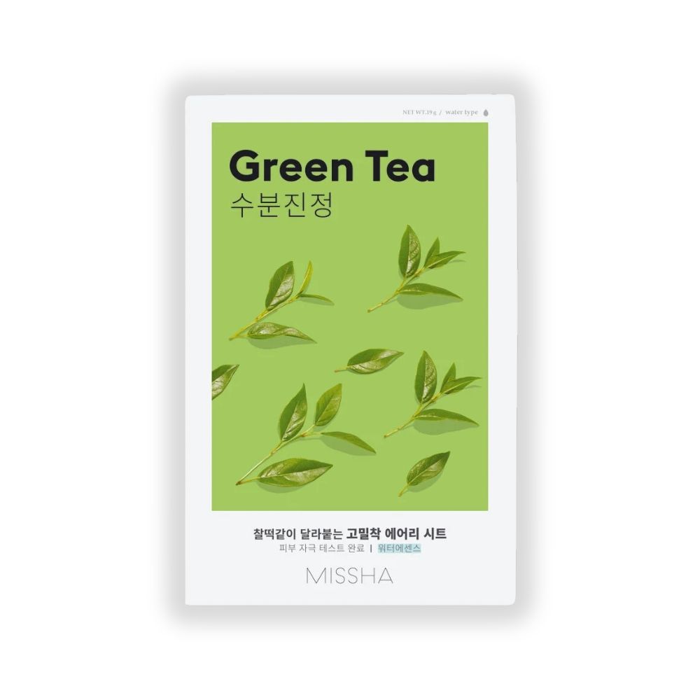 Missha Mască din cârpă liniștitoare Airy Fit Green Tea cu efect hidratant