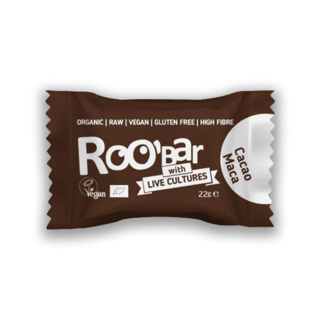 Roo'biotic Energy Ball Cacao Maca Minge crudă organic, maca și cacao 22gr