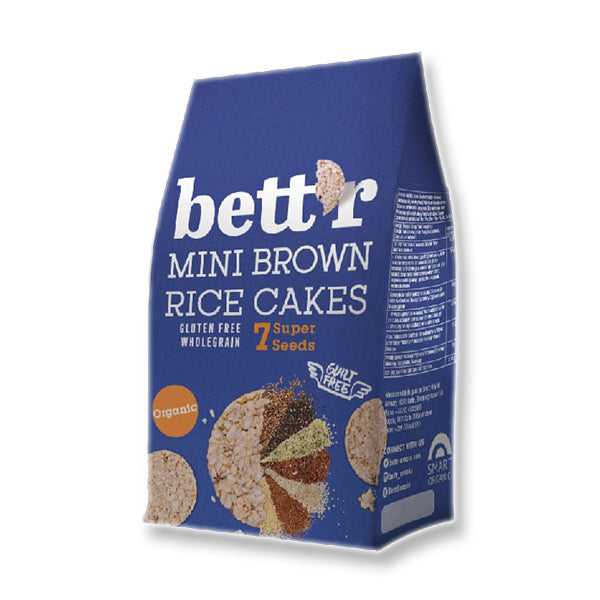 Bettr Mini Brown Rice Cakes 7 Super Seeds BIO Mini napolitane de orez integral cu 7 semințe 50gr