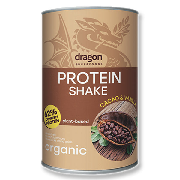 Dragon Cacao&Vanilla Protein Shake 62% BIO Băutură proteică cu cacao și vanilie cu eritritol 500gr